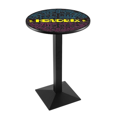 Holland Bar Stool Co 42" Blk Wrinkle Jimi Hendrix, AYE (Mirrored) Pub Table L217B4236JimiH03